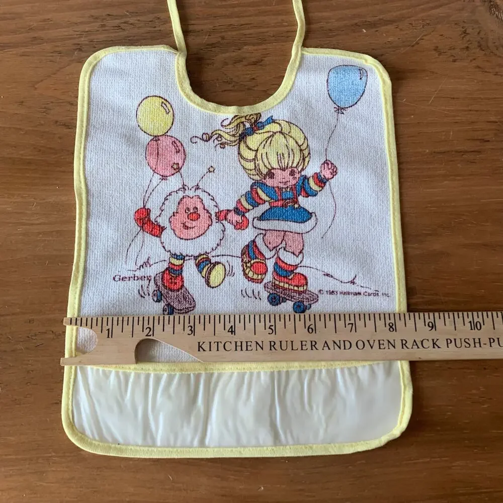 RAINBOW BRITE & TWINK Gerber Bib Vintage Terry Pocketed Toddler 1983 USA READ